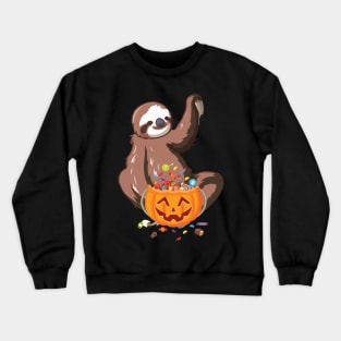 Sloth Costume Halloween Halloween Sloth Pumpkin Shirt Crewneck Sweatshirt